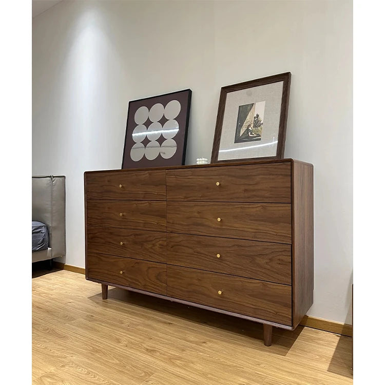 Modern Minimalist Bedroom Cabinet - Elegant Density Board Storage Chest with 8 Drawers for Stylish Organization hko-4608