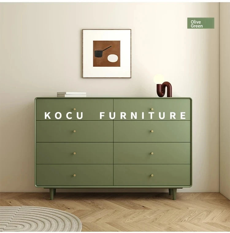 Modern Minimalist Bedroom Cabinet - Elegant Density Board Storage Chest with 8 Drawers for Stylish Organization hko-4608