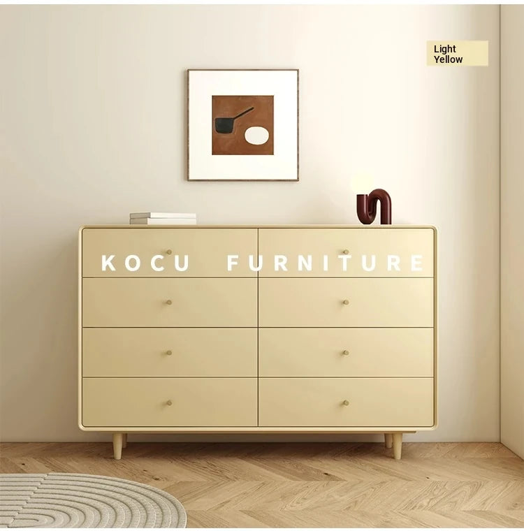 Modern Minimalist Bedroom Cabinet - Elegant Density Board Storage Chest with 8 Drawers for Stylish Organization hko-4608