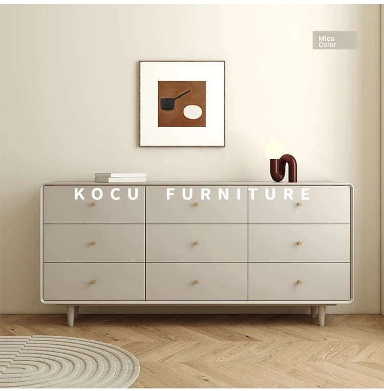 Modern Minimalist Bedroom Cabinet - Elegant Density Board Storage Chest with 8 Drawers for Stylish Organization hko-4608