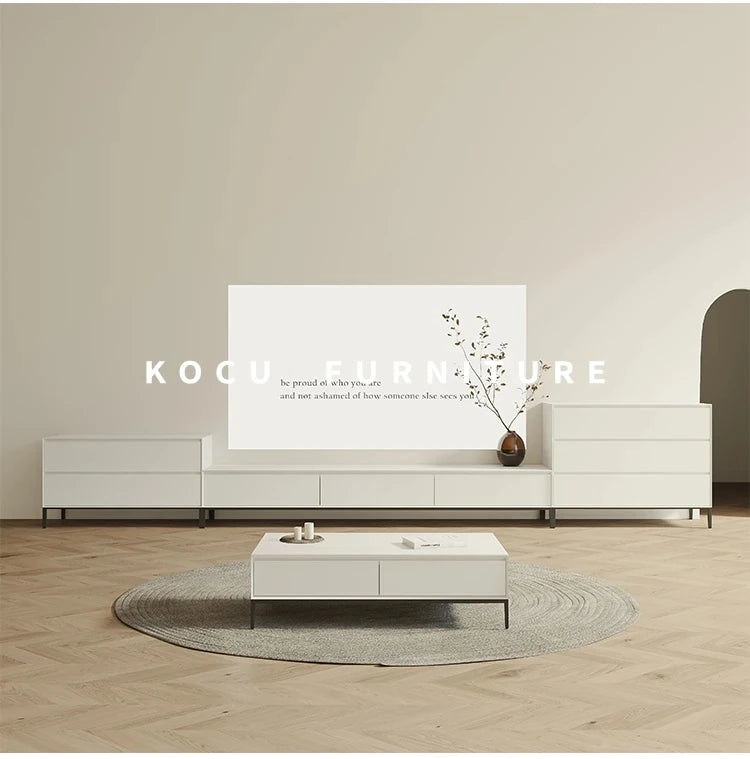 Modern Minimalist Green TV Cabinet - Stylish Density Board Entertainment Center with Storage Solutions hko-4609