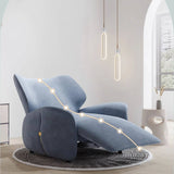 Elegant Blue and Beige Sofa with Dark Pine Wood Finish - Modern Gray and Green Accents hksc-981