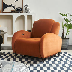 Modern Pine Wood Sofa with Orange and White Cushions - Stylish & Comfortable Seating hksc-982