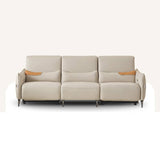 Elegant Orange and White Sofa with Pine Wood Frame and Faux Leather Down Cushions hksc-985