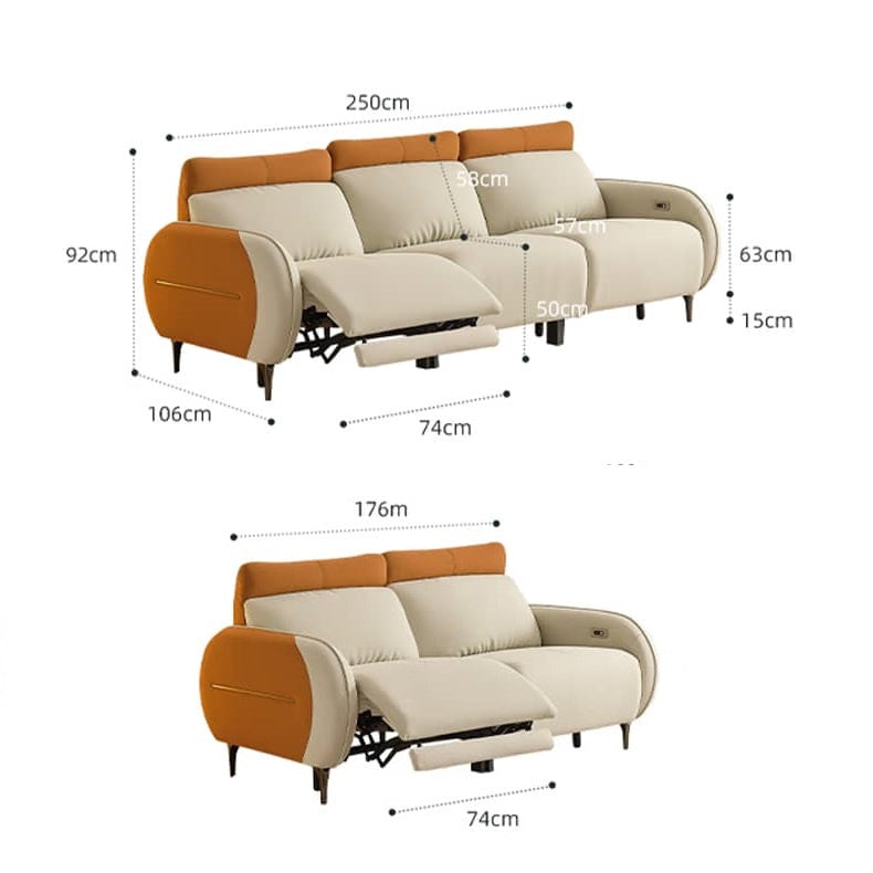 Luxurious Beige Faux Leather Sofa with Elegant Pine Wood Frame hksc-986