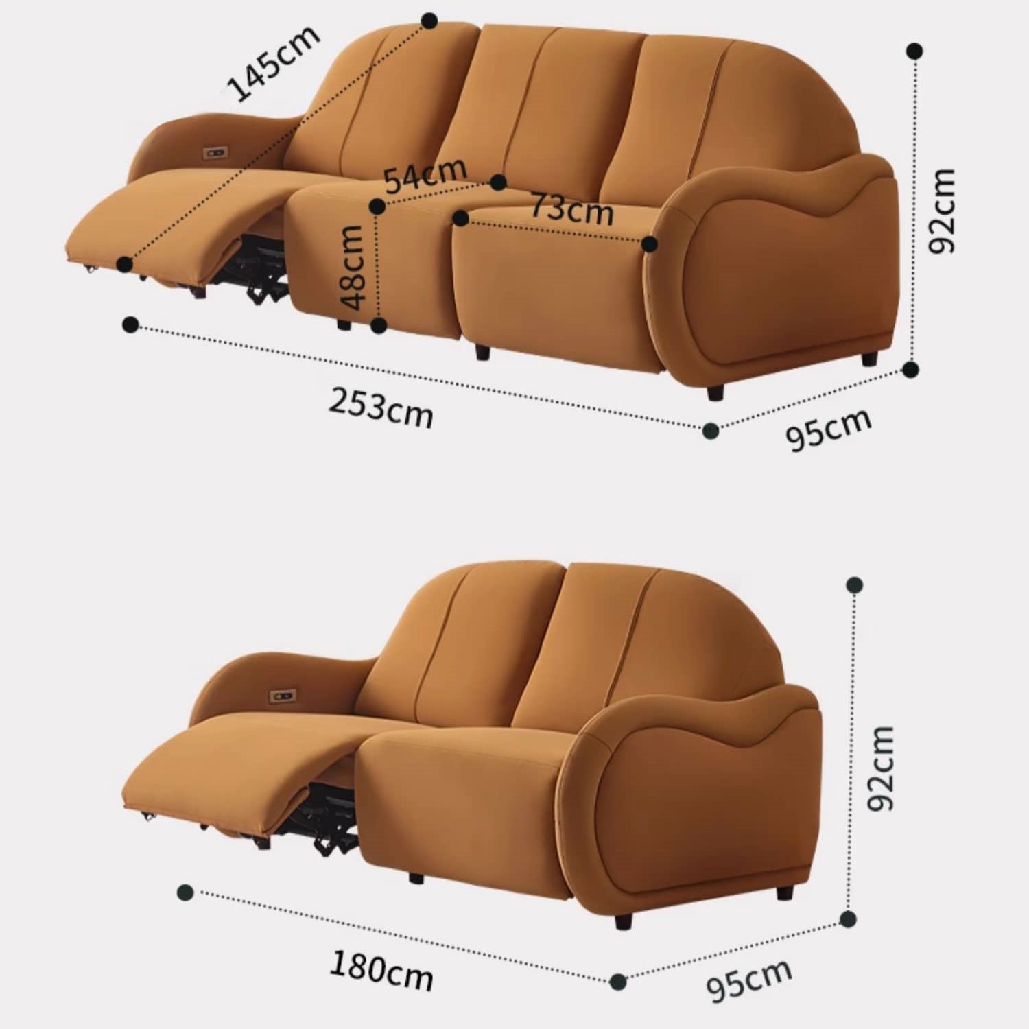 Stunning Orange Sofa with Pine Wood Frame for Modern Living Room hksc-987