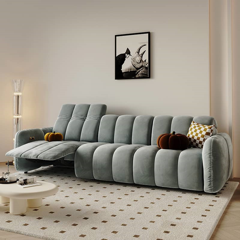 Modern Pine Wood Sofa - Beige, Gray, Green, BlueGray Fabric Options for Stylish Living Rooms hksc-989