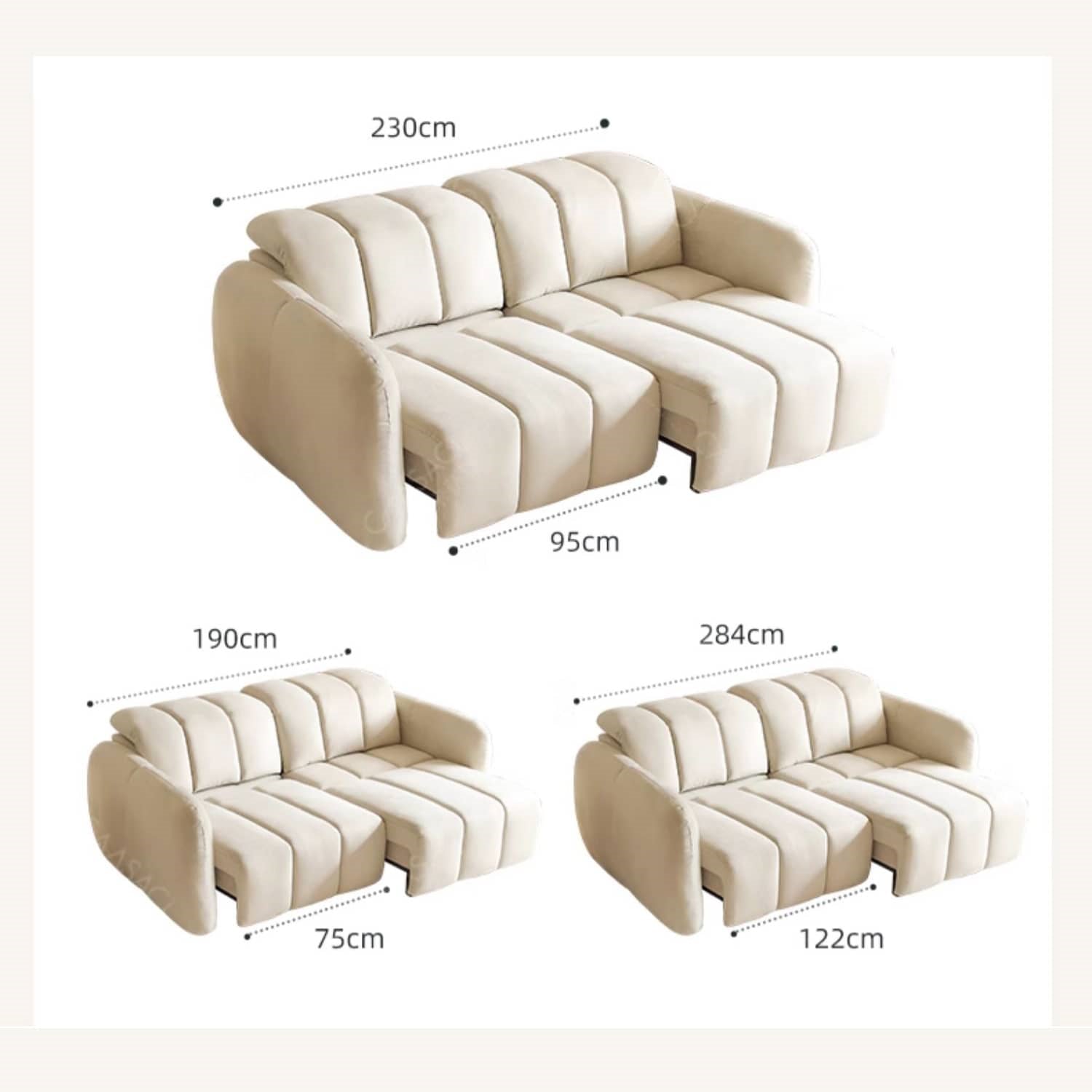 Elegant Beige Faux Leather Sofa with Premium Pine Wood Frame hksc-993