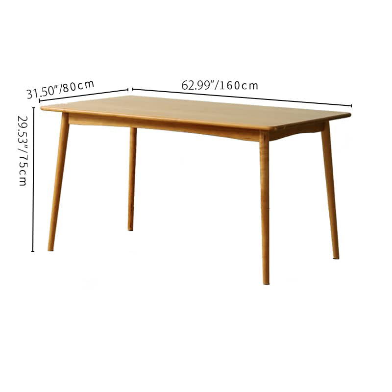 Modern Rectangular Cherry Wood Dining Table in Natural Wood Color for 6-8 Person hldmz-703