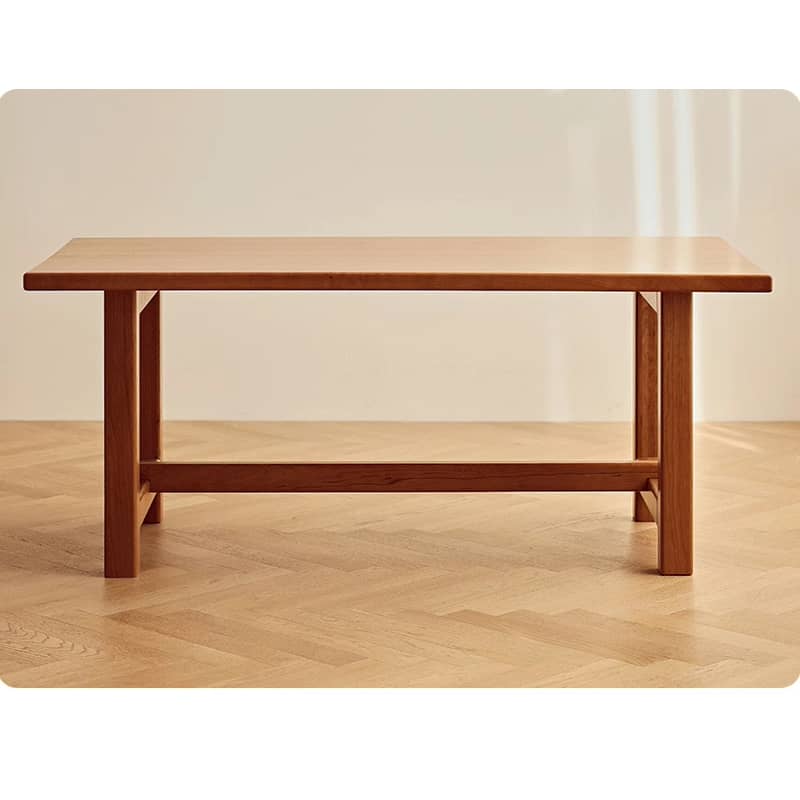 Durable Rectangular Cherry Wood Dining Table with 4 Sturdy Legs for 6 hldmz-708