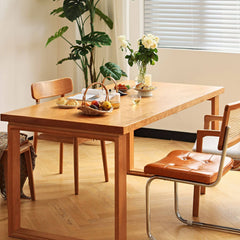 Vintage Rectangular Cherry Wood Dining Table for 6 - Modern Design for Diningroom hldmz-709