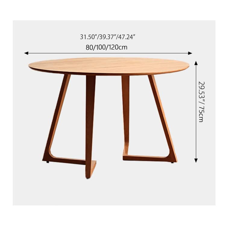 Round Cherry Wood Dining Table with Double Pedestals for 4-6 Person hldmz-712