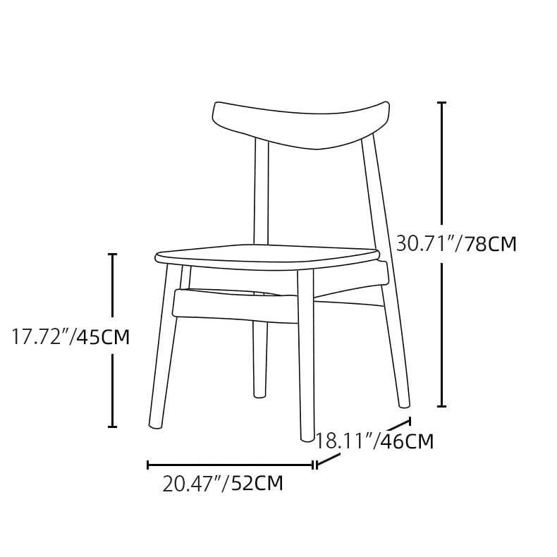 20.5‘’ Cherry Wood Dining Chair in Natural Wood Color - Perfect for Diningroom hldmz-714