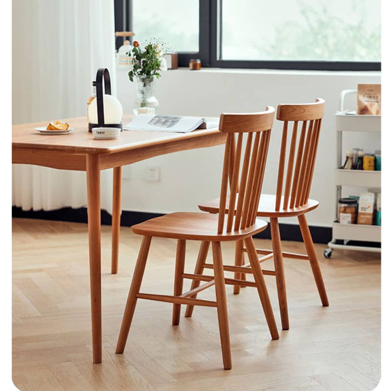 18.1‘’ Cherry Wood Dining Chair in Natural Wood Color – Perfect for Diningroom hldmz-715