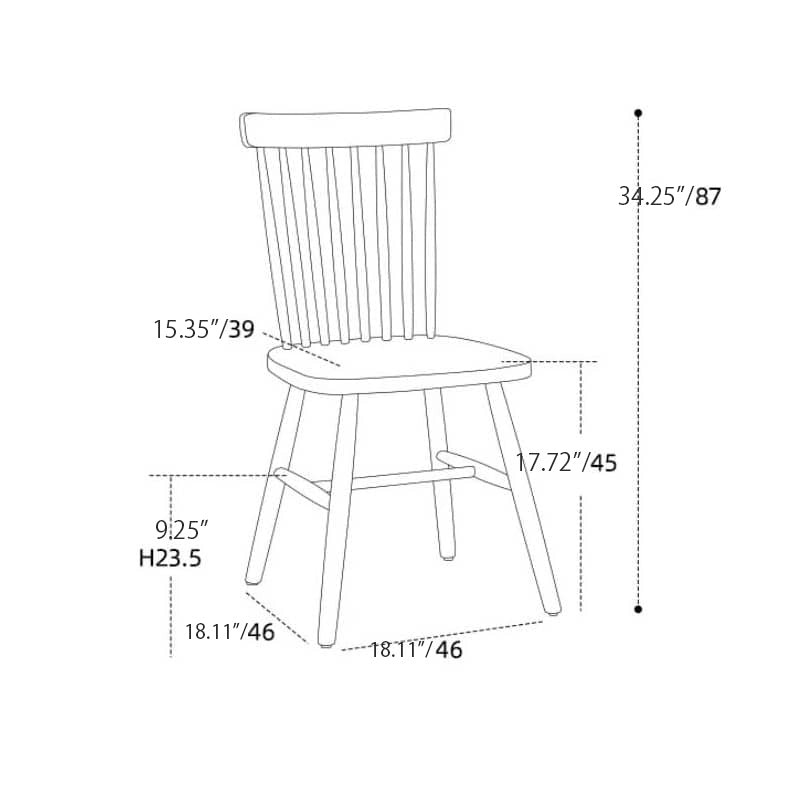 18.1‘’ Cherry Wood Dining Chair in Natural Wood Color – Perfect for Diningroom hldmz-715