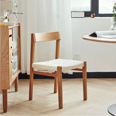 Modern Cherry Wood Dining Chair with Kraft Paper Rope Seat for Diningroom hldmz-720