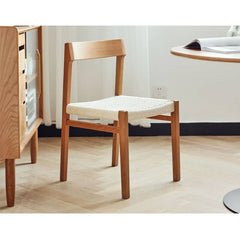 Modern Cherry Wood Dining Chair with Kraft Paper Rope Seat for Diningroom hldmz-720