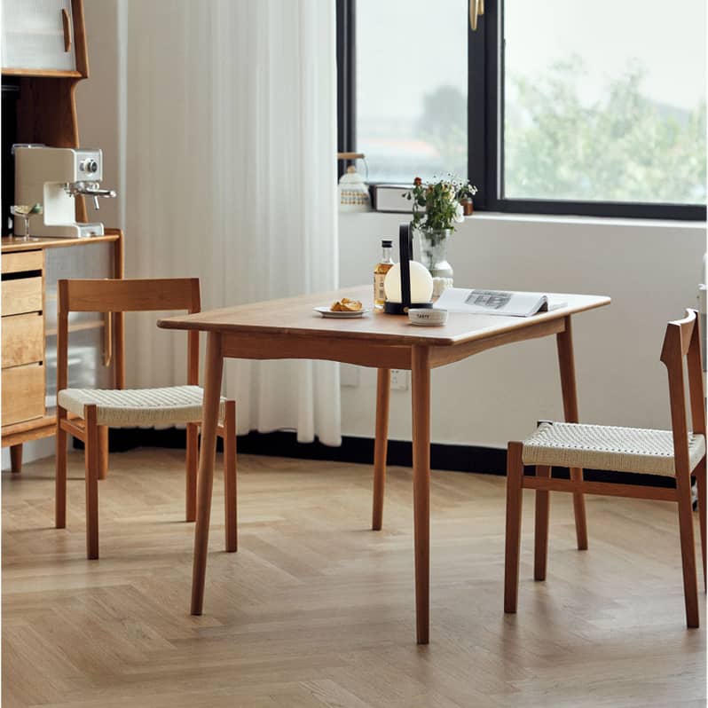 Modern Cherry Wood Dining Chair with Kraft Paper Rope Seat for Diningroom hldmz-720