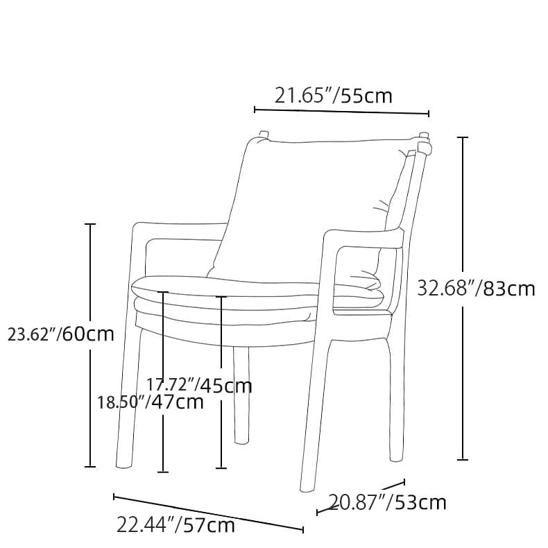 Modern Lounge Chair in Oak or Cherry Wood Choice with Cotton & Linen Cushion for Diningroom hldmz-722