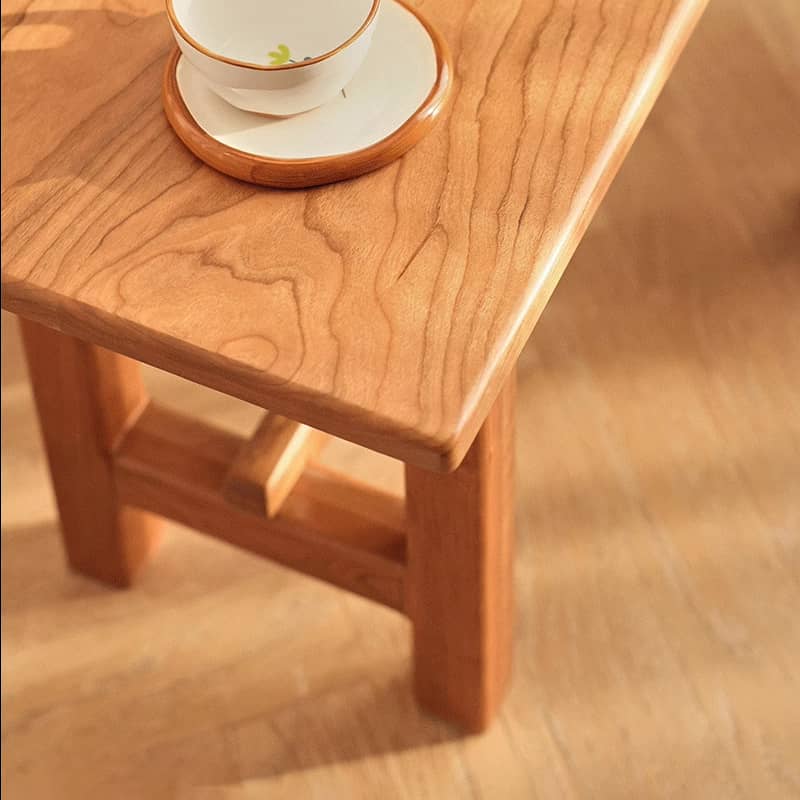 Elegant Cherry Wood Stool - Natural Finish for Timeless Style hldmz-725