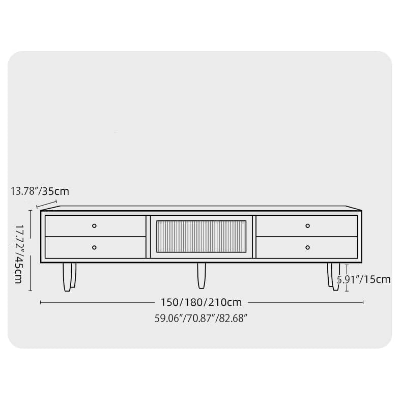 Elegant Natural Cherry Wood TV Cabinet with Copper and Glass Accents - Premium Quality Plywood Design hldmz-728