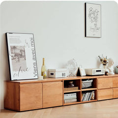 Elegant Cherry Wood Cabinet with Plywood and Glass Accents - Stylish Storage Solution hldmz-729