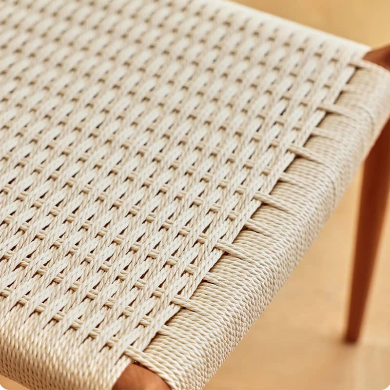 Modern Cherry Wood Dining Chair with Handwoven Kraft Paper Rope Seat for Diningroom hldmz-739