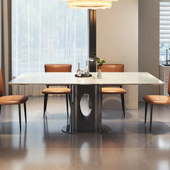 Sleek Ash Wood and Marble Dining Table - Modern Elegance for Your Home hlkwd-4100