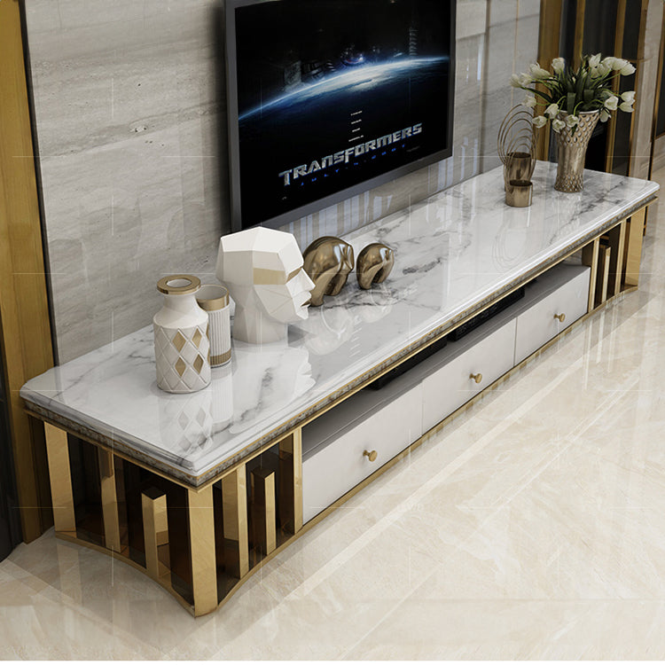 Luxury Modern TV Stand – Solid Wood, Marble, and Stainless Steel Entertainment Center hlkwd-4109