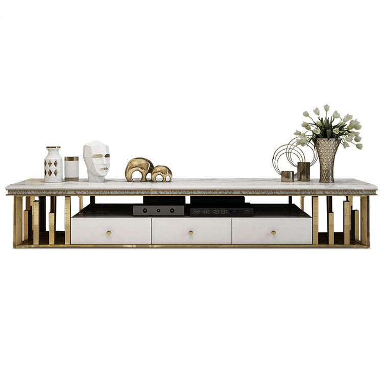 Luxurious Solid Wood Marble Coffee Table with Stainless Steel Accents hlkwd-4110