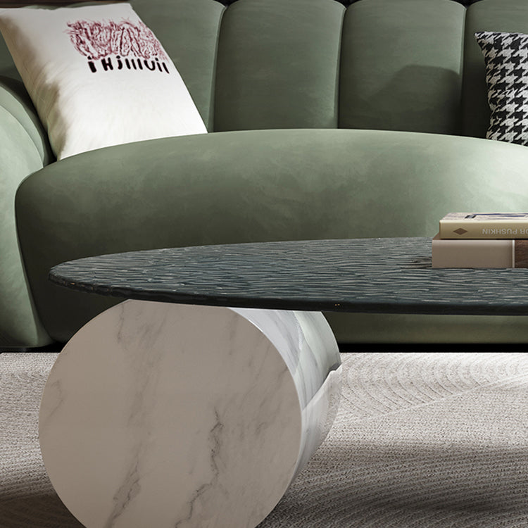 Elegant Marble & Tempered Glass Coffee Table - Modern Living Room Centerpiece hlkwd-4112