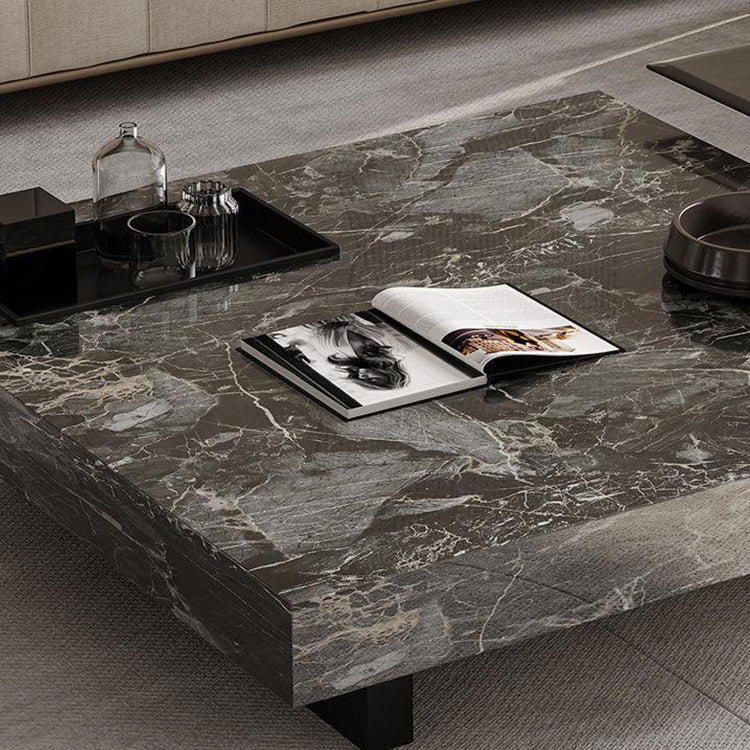 Modern Coffee Table - Ceramic Sintered Stone & Tempered Glass Design for Living Room hlkwd-4115