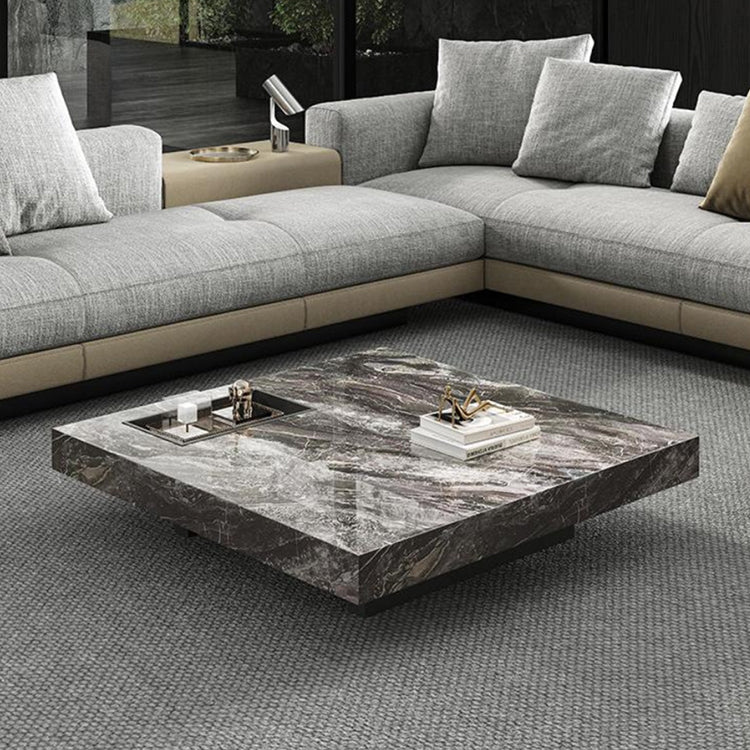 Modern Coffee Table - Ceramic Sintered Stone & Tempered Glass Design for Living Room hlkwd-4115