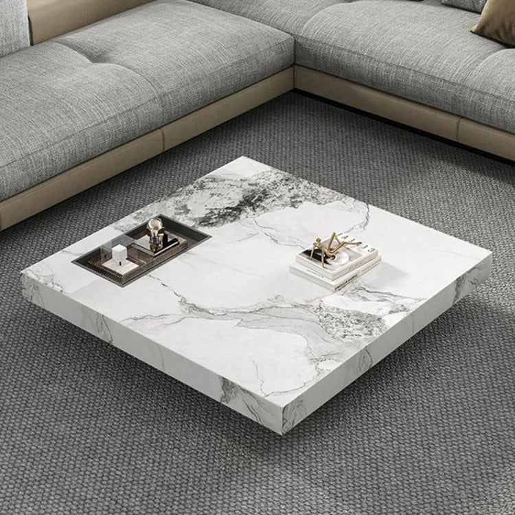 Modern Coffee Table - Ceramic Sintered Stone & Tempered Glass Design for Living Room hlkwd-4115