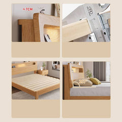 Premium Natural Rubber Wood Pine Bed Frame - Sturdy & Stylish Design hmak-237