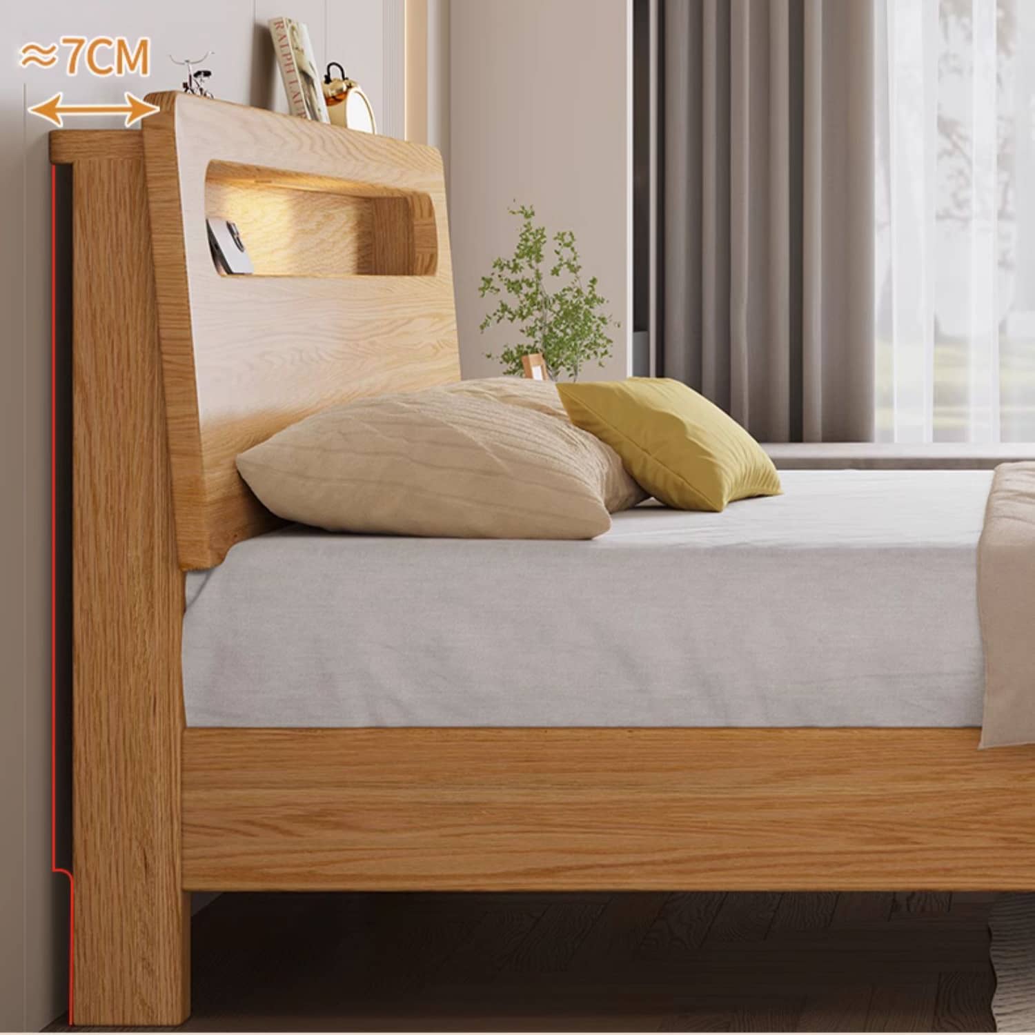 Premium Natural Rubber Wood Pine Bed Frame - Sturdy & Stylish Design hmak-237