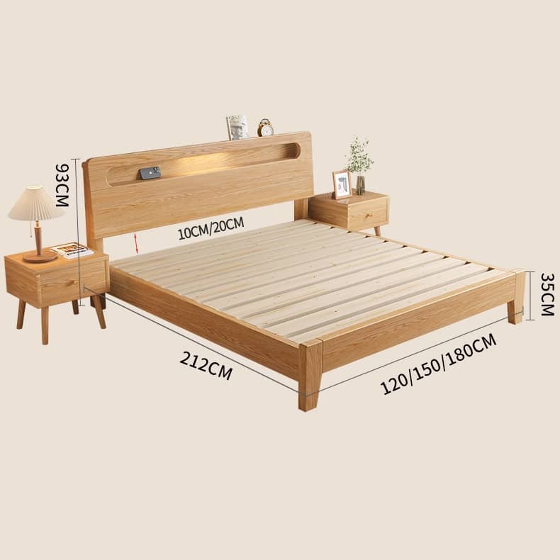 Premium Natural Rubber Wood Pine Bed Frame - Sturdy & Stylish Design hmak-237