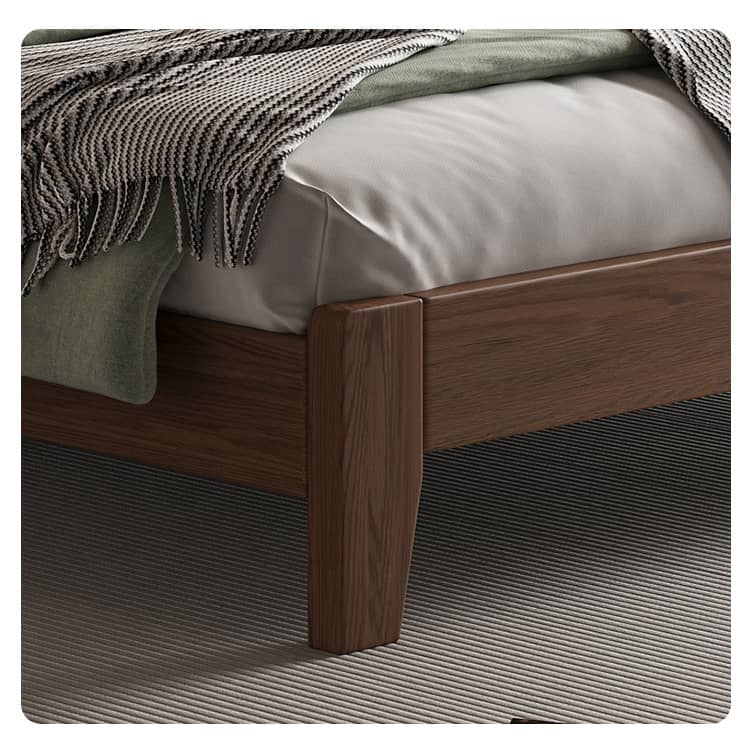 Luxurious Bed Frame in Brown Rubber Wood and Pine - Sturdy & Elegant Design hmak-240