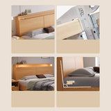 Charming Rubber Wood Pine Bed Frame in Natural Finish - Perfect for Any Bedroom Decor hmak-241