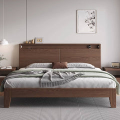 Stunning Bed Frame in Rich Brown Rubber Wood and Pine - Elegant Bedroom Upgrade hmak-242