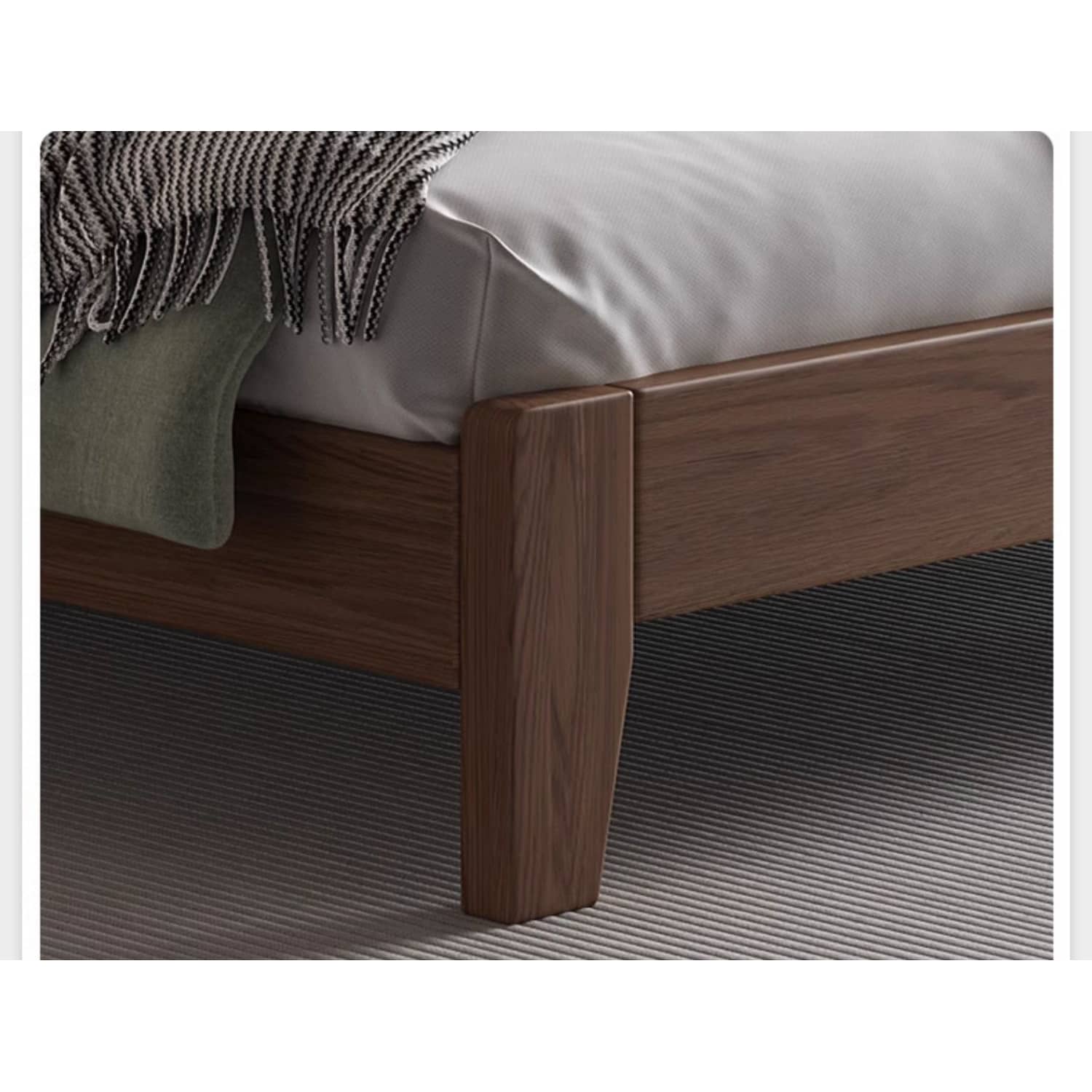 Stunning Bed Frame in Rich Brown Rubber Wood and Pine - Elegant Bedroom Upgrade hmak-242