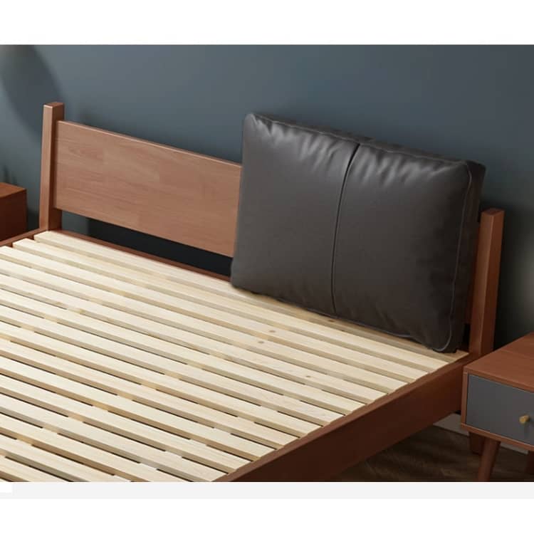 Eco-Friendly Brown Rubber Wood Pine Natural Bed Frame hmak-243