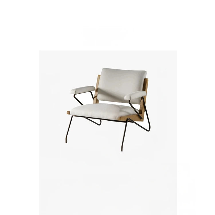 Stylish Oak and Cotton-Linen Accent Chair for Modern Living Spaces hmr-4785