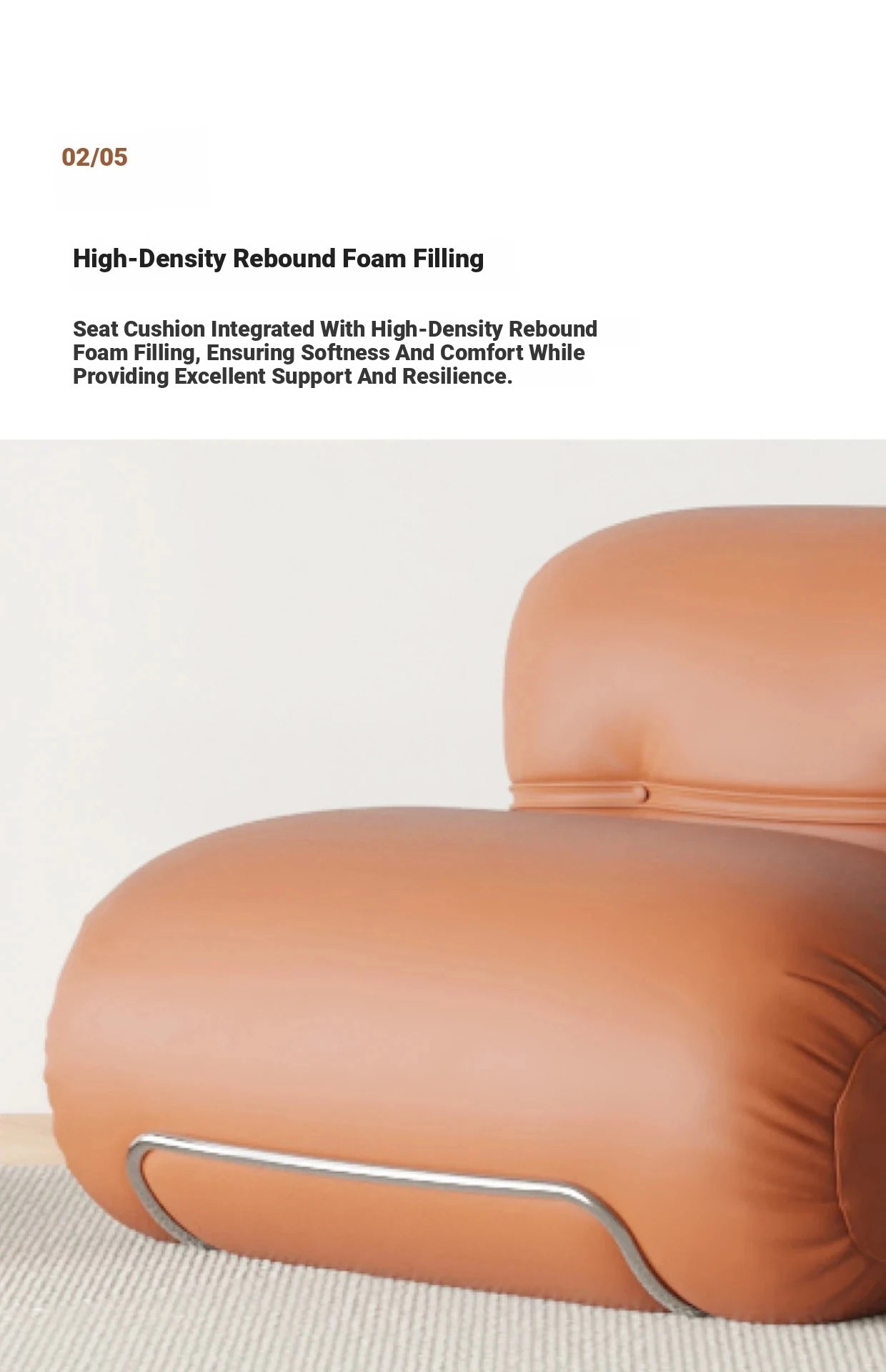 Stylish Pine Synthetic Leather Chair – Contemporary Comfort for Modern Living Spaces hmr-4786