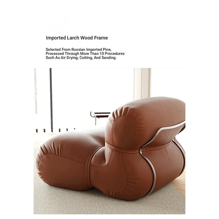Stylish Pine Synthetic Leather Chair – Contemporary Comfort for Modern Living Spaces hmr-4786