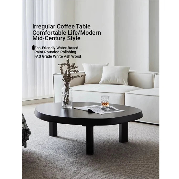 Stylish Ash Wood Coffee Table with Spacious Top - Perfect for Modern Living Rooms hmr-4787