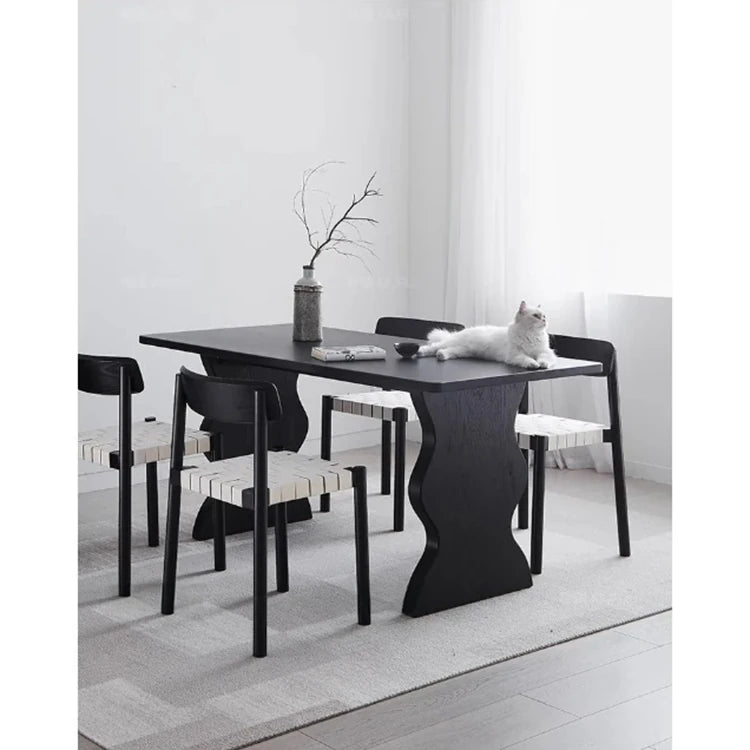 Stylish Ash Wood Dining Table - Modern Design for Elegant Home Interiors hmr-4789