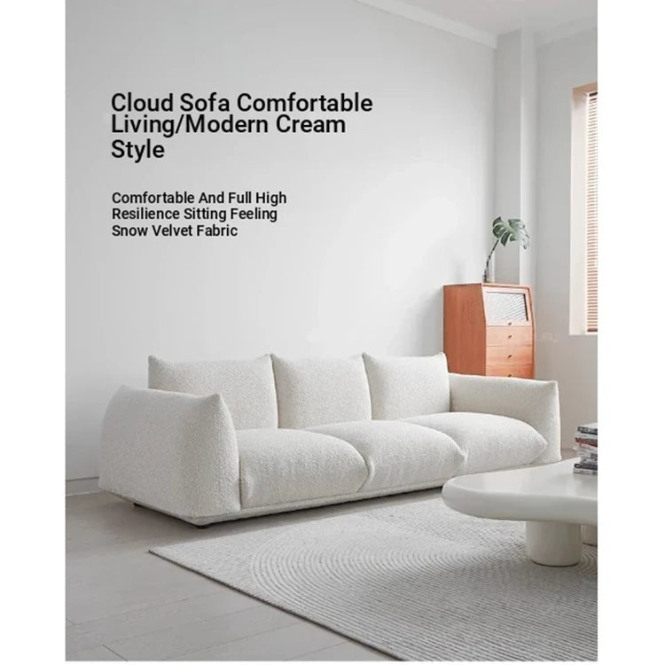 Stylish Pine Sofa with Plush Comfort - Modern White Upholstered Couch for Living Room hmr-4790