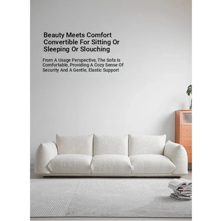Stylish Pine Sofa with Plush Comfort - Modern White Upholstered Couch for Living Room hmr-4790