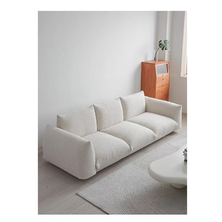 Stylish Pine Sofa with Plush Comfort - Modern White Upholstered Couch for Living Room hmr-4790